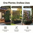 thumbnail image 2 of TABU Metal Planter Box with Trellis, Raised Garden Bed with Trellis, Outdoor Privacy Planter Boxes with Drainage Holes, Black, 2 of 6