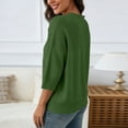 thumbnail image 6 of Stamzod 3/4 Length Sleeve Womens Tunic Tops Dressy Casual Work Shirts Loose Fit Trendy 2026 Knitted Tunic Blouses Green F L, 6 of 8