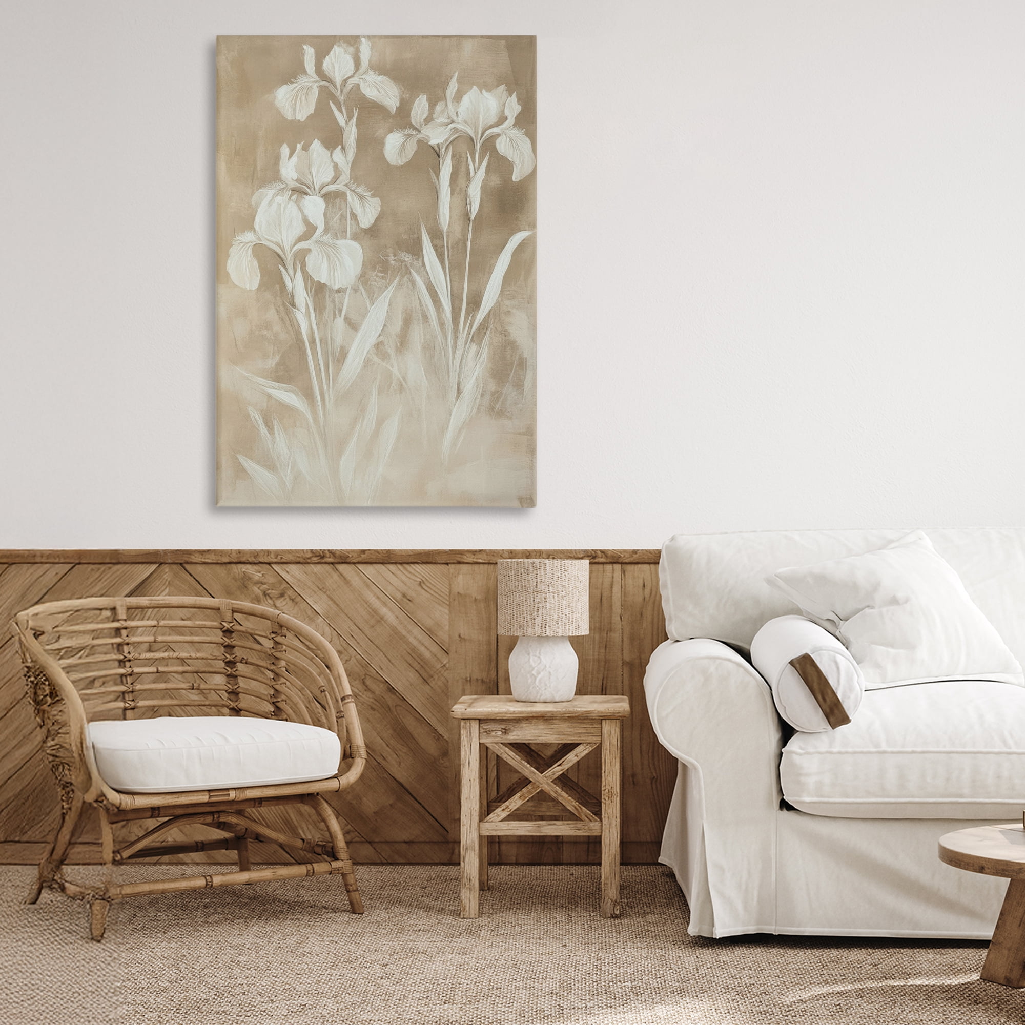 Stupell Industries Neutral Iris Botanical Study Canvas Wall Art, design by Petal Prints Design