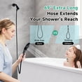 thumbnail image 4 of BRIGHT SHOWERS High Pressure Shower Head with Handheld, 9 Spray Settings Showerhead Built in Power Wash to Clean Tub and Pets, Extra Long 69" Hose, Adjustable Bracket, Oil-Rubbed Bronze, 4 of 8