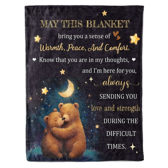 HiiKaa Get Well Gifts for Women/Men After Surgery,Sympathy Gift,Feel Better/Get Well Soon Gifts for Women,Surgery Recovery Gifts for Men, Get Well Soon Blanket 50"x60",Black