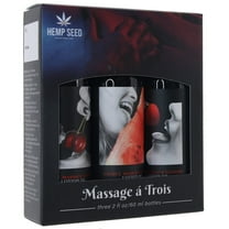 Earthly Body Massage-a-trois Edible Massage Lotion 3-Piece Gift Set Box 2 oz.