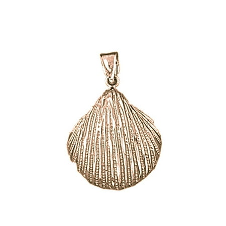 14K Rose Gold Shell Pendant - 21 mm
