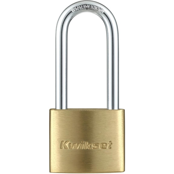 Kwikset 1-9/16" Brass Padlock with 2" Shackle