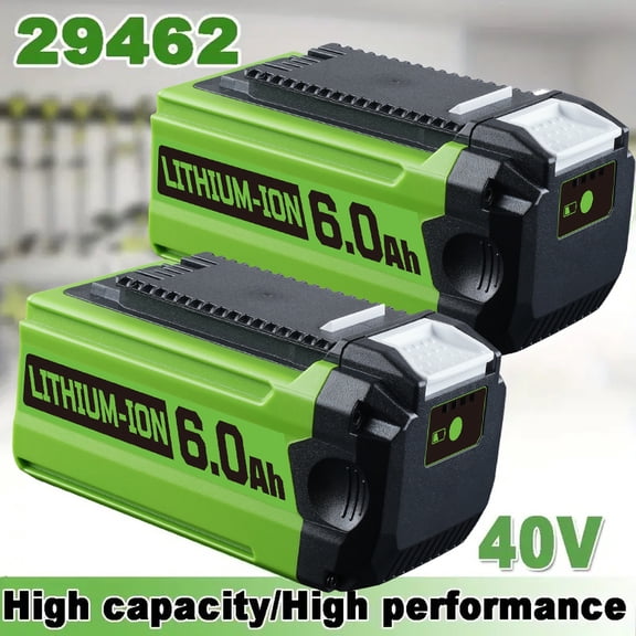 2 Pack 40V 6.0Ah Li-ion Battery 29462 Replacement for Greenworks Battery 40V with LED Indicator Light 29252 20202 22262 25312 25322 20642 22272 27062 21242