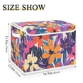thumbnail image 5 of Yayeee Collapsible Cube Storage Bin with Lid Fabric Closet Decorative Basket with Handles, Colorful Painted Flowers Pattern, 5 of 7