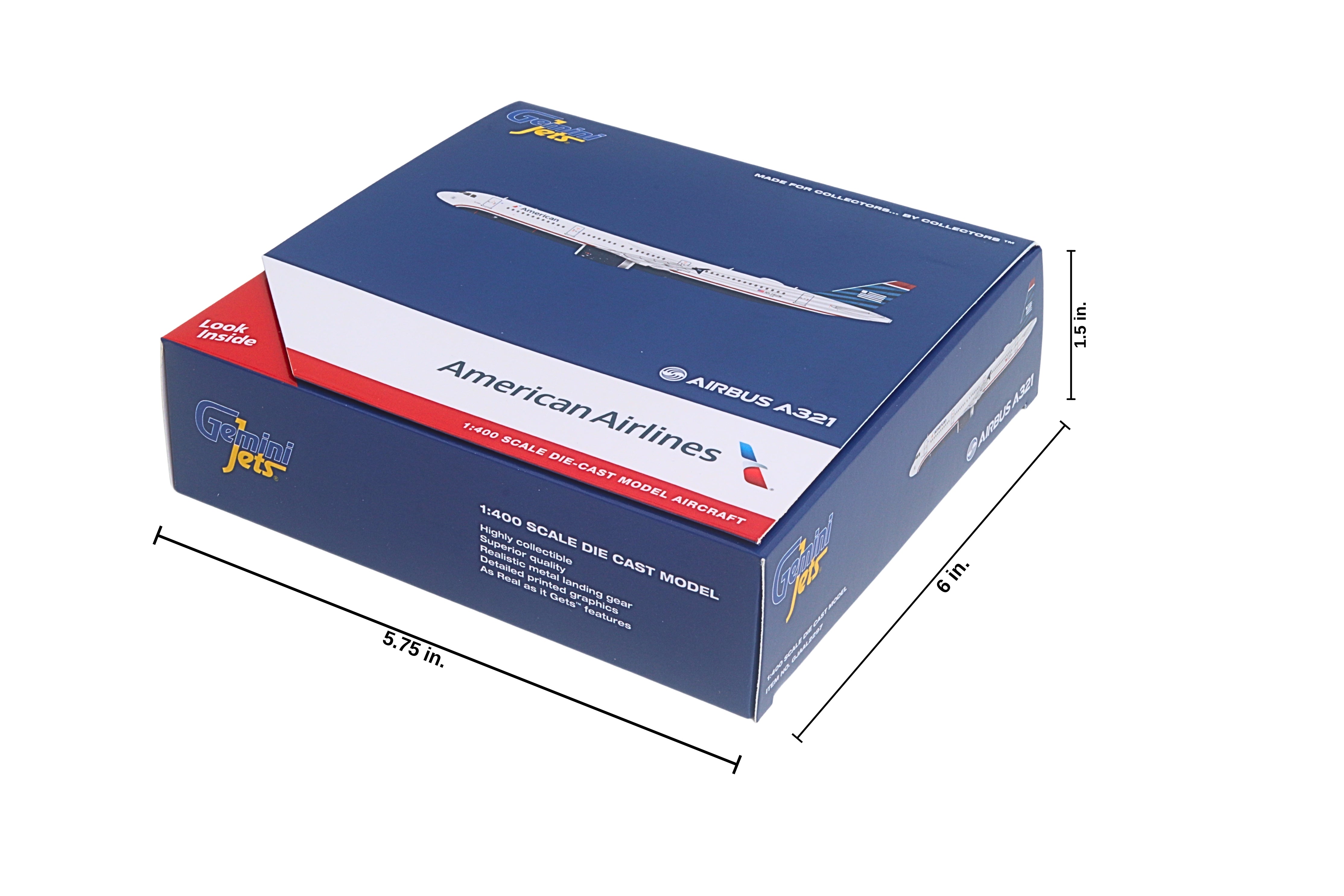 Airbus A321 Commercial Aircraft "American Airlines - US Airways Heritage Jet" (N578UW) White with Blue Tail 1/400 Diecast Model Airplane by GeminiJets