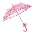thumbnail image 3 of Sombrilla plegable de encaje para boda, portátil, de 23,6 pulgadas de diámetro, fácil de transportar. Rosa roja, 3 of 9