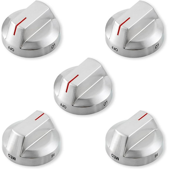 DG94-03500A/Z NX60T8111SS/AA NE63T8111SS/AA Stove Knobs Replacement for Samsung Electric Stove Parts DG94-03797Q Stainless Steel Oven Knobs Samsung Gas Range Parts Cooktop Burner Knobs Silver 5Pcs