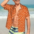 thumbnail image 4 of Picia Dots On Orange Background Gentle Cotton Regular Fit Short Sleeve Casual Hawaiian Shirt for Men-3X-Large, 4 of 8