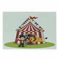 thumbnail image 1 of Circus Cutting Board, Lion Jumping Through the Ring with Circus Tent Celebration Performance Show, Decorative Tempered Glass Cutting and Serving Board, Small Size, Multicolor, by Ambesonne, 1 of 1