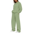 thumbnail image 6 of Kmdttou Up to 30% off! Women'S Fall/Winter Solid Color Long Sleeved Crew Round Neck Jumpsuit With Belt Jumpsuit Pans on Clearance!, 6 of 9