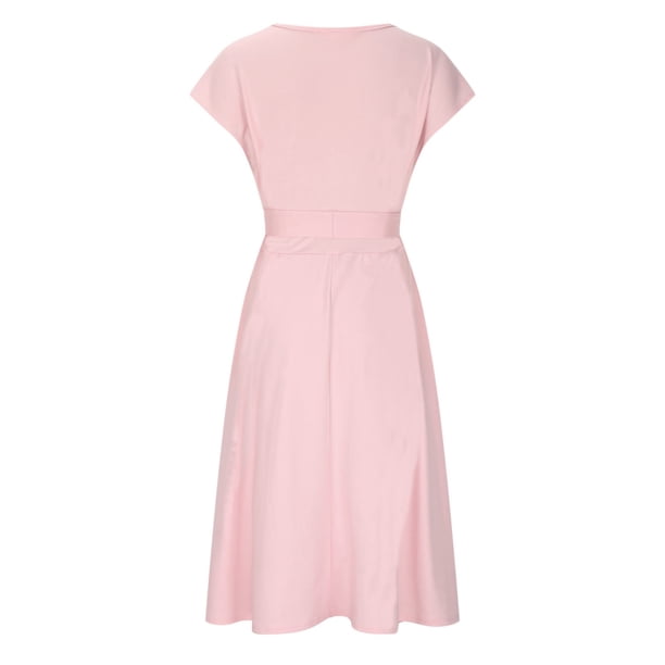 Vestido acampanado Vintage para mujer, estampado a la moda, informal, liso, con cuello redondo, ajustado, para mujer Fridja bnh1015