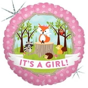 Woodland It's a Girl 18" Baby Shower Foil Balloon - Party Supplies
