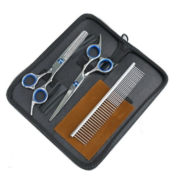 Pet Hair Cutting Scissor Set Dog Grooming Kit Cat Thinning Scissors Shears Pack 4PCS