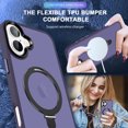 thumbnail image 6 of Magnetic Case for iPhone 16 Plus Case Stand & Ring Holder Compatible with MagSafe Shockproof Anti-Scratch Anti-fall Kickstand Thin Fit Phone Case Cover for iPhone 16 Plus,Darkpurple, 6 of 6