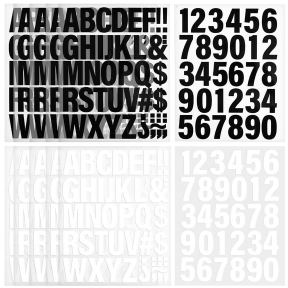 HONMEET Vinyl Iron-On Numbers Letters Stickers Black Sheets 11.24X9.04X0.04In