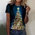 thumbnail image 2 of Womens Christmas T-Shirts Fall Casual Fashion Short Sleeve Funny Cute Printed Short Sleeve Plus Size Tees Tops, 2 of 4
