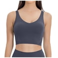 thumbnail image 2 of Tank Top for Women Round Neck Backless Summer Casual Tank Top Basic Womens Cami Dark Gray L, 2 of 6