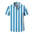 thumbnail image 4 of CQONEPT Striped Button Down Shirts for Mens Casual Short Sleeve Shirt Summer Beach Vacation Tops for Mens Light Blue S, 4 of 7