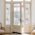 thumbnail image 2 of White Green Dandelion Window Privacy Film, Grey Floral Leaves Static Cling UV Sun Blocking Heat Control Window Tint Day and Night, Non-Adhesive Reusable One Way Windows Privacy Cover 17.7''x78.7'', 2 of 7