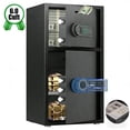 thumbnail image 1 of 6.0 Cub Extra Large Home Safe Box, Safe Box with Jewellery Drawer Room & Drop Slot & Hooks, Home Safe with Dual Alarm & Mute Function, Money Safe with Adjustable Shelf for Documents and Valuables, 1 of 9