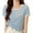Light Blue, variant on yillto Womens Girls Short Sleeve Shirts Square Neck Cute Tops Summer Causal Solid Color Crop Tshirts