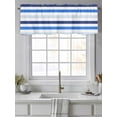 thumbnail image 4 of Valances for Windows Blue Gradient White Striped Rod Pocket Cafe Window Treatments Valance Curtains for Kitchen Bathroom Laundry Basement Windows 60"x18", 4 of 9