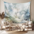 thumbnail image 2 of Blue White Ombre Small Tapestry for Bedroom Wall Hanging Tapestry,Watercolor Cloud Geometric Abstract Art Ceiling Backdrop Tapestries Poster Blanket Wall Decor for Teens Room Living Room 23" x 28", 2 of 8