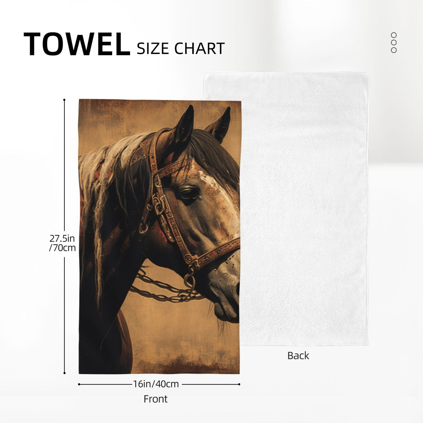 Vintage Horse Western Retro 27.5" x 16" Ultra Soft Hand Towel, Face Wash Cloth for Bathroom, Gym, Travel, Pool