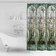 thumbnail image 2 of Retro Window Flowering Shower Curtain, 60" x 72", Green Theme Floral Butterflies Art Waterproof Bathroom Curtain Washable Shower Curtain Set with 12 Hooks, 2 of 6