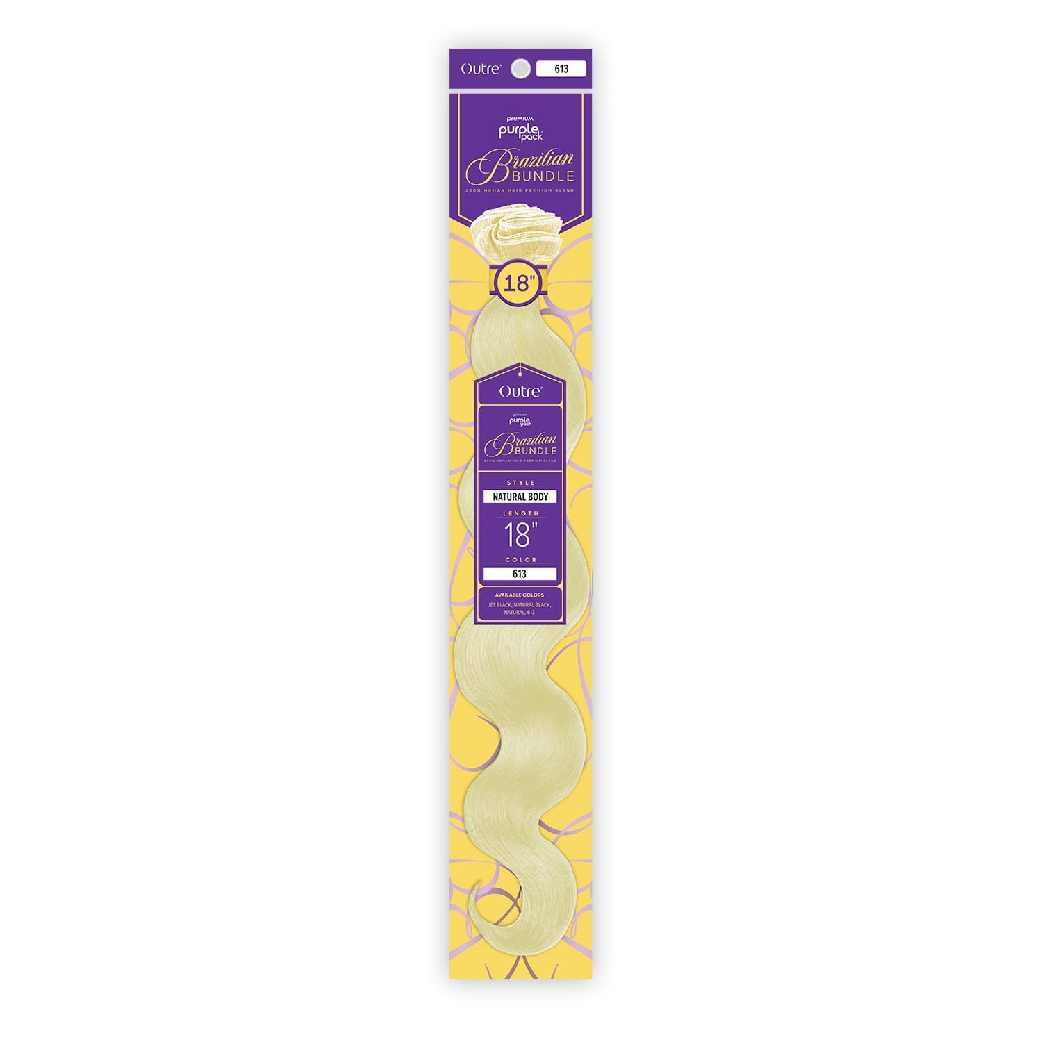 Outre Human Hair Blend Weave Premium Purple Pack Brazilian Bundle Natural Body (18-36") [18"] (613)