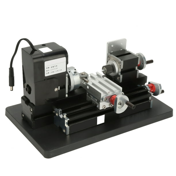 Mini Torno de Metal de 24 W, Herramienta de Torno de Alta Precisión Con Motor de 20000 RPM, Escala de Precisión de 0,02 mm Para Acrílico Plástico de Metal Blando, Caja del