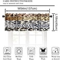 thumbnail image 2 of Wild Animals Print Curtain Valance for Window Leopard Zebra Skin Pattern Hunters Cabins Decor Rod Pocket Short Curtains Valance for Kitchen Living Room Bathroom Bedroom 54x18inch, 2 of 6