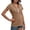 Khaki, variant on SXCXLSA Women Short Sleeve Hoodie Casual Solid Color Pocket TShirt Lightweight Zipper Detail Hooded Top Summer Sporty Relaxed Fit Blouse Breathable Comfortable Ladies Active
