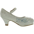 thumbnail image 2 of Forever Dana-58k Kids Mid Heel Rhinestone Pretty Sandal Mary Jane Platform Dress Pumps, 2 of 4