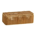 thumbnail image 1 of Caja de pañuelos de imitación de ratán, porta pañuelos decorativo de estilo japonés, porta servilletas de papel, estuche para tocador, mesa de centro 31 cm x 13 cm x 9 cm, 1 of 8