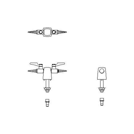 UPC 778062002804 product image for Delta Commercial: Deck-Mount Turret Ball Valve Hose Cocks At 180 Degrees | upcitemdb.com