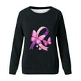 thumbnail image 5 of VKOYWKM Breast Cancer Tee for Women Breast Cancer Awareness T-Shirt Long Sleeve Pink Ribbon Graphic Tee Tops Fall Crew Neck Loose Fit Breast Cancer Pullover Sweashirt, 5 of 5