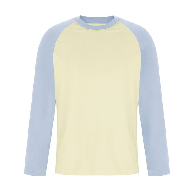 SHTXOZHI T-Shirts à Manches Longues pour Hommes Col Rond Décontracté Athlétique Tops de Pyjama