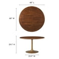 thumbnail image 3 of Lippa Dining Table in Brass Walnut, 3 of 7