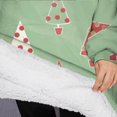 thumbnail image 3 of Oversized Wearable Blanket Hoodie,Green Christmas Tree Pattern Sherpa Blanket Hoodie with Super Pockets,Super Warm Fuzzy Pullover for Women & Men, 3 of 6
