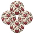 thumbnail image 2 of Round Placemat Heat Resistant & Wrinkle-Free Dining Table Decor Placemat For Home & Weddings Red Embroidery, 2 of 7