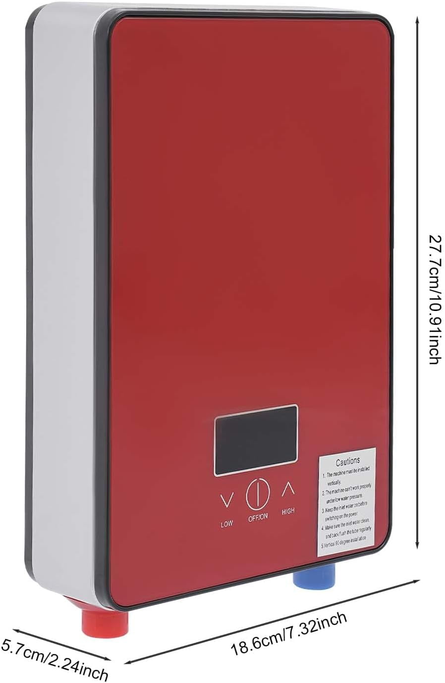 Tankless Electric Hot Water Heater, 6500w Instant Water Heater, 220v Ac Wall-Mounted Bathrooms Stainless Steel Heating Element 0.6 Mpa Water Pressure Anti-Electric Leakage Boiler Shower System