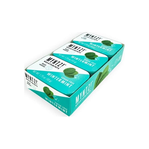 Dentist Recommended MYNTZ! Brand Mints - Wintermynt Blast Flavor 6 tins x 1.75 ounces per tin