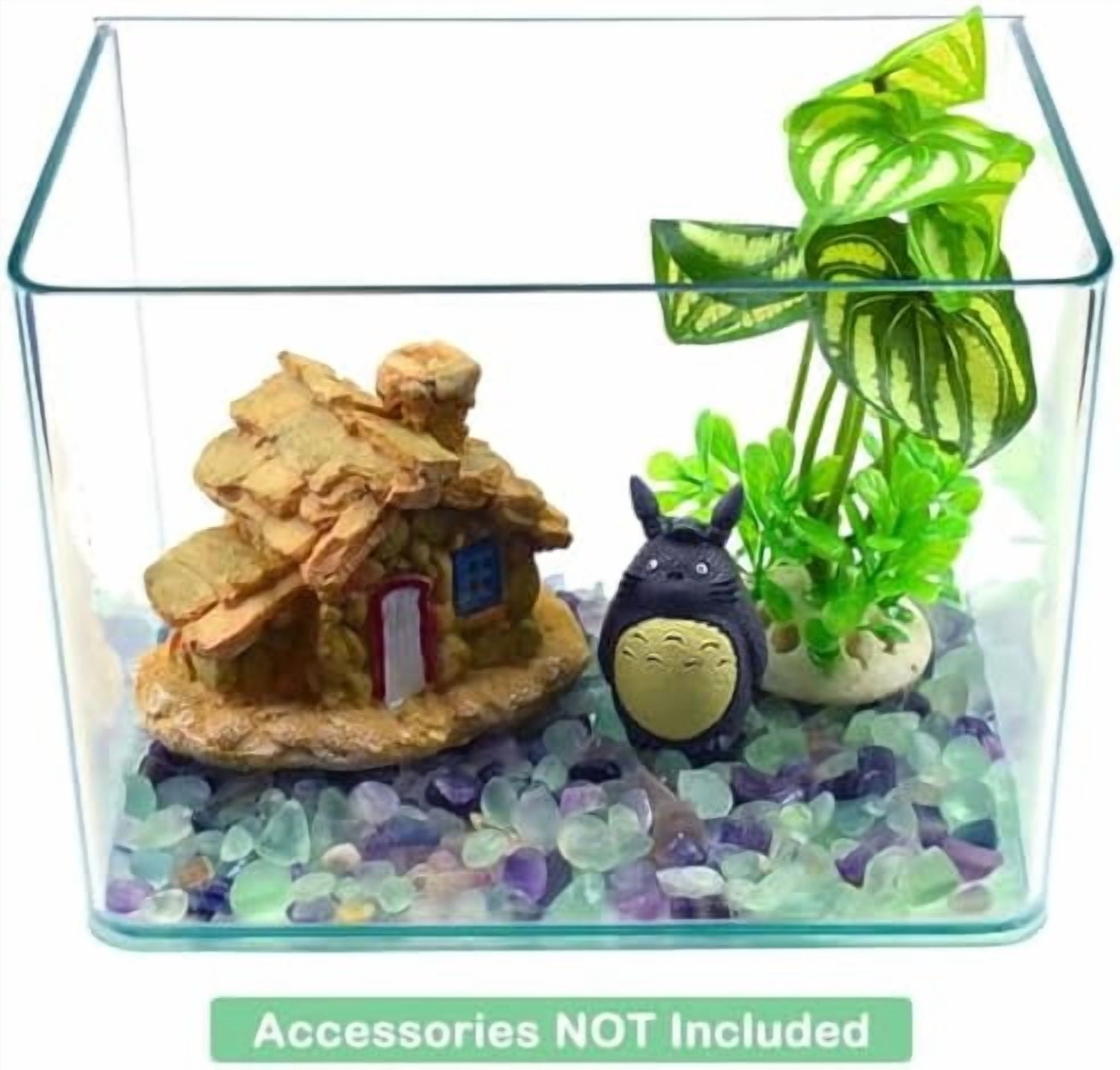 Decorative Crystal Pebbles, 1 Lb/460g (Fill 0.9 Cup) Natural Quartz Stones Aquarium Gravel Sea Glass Rock Sand for Fish Turtle Tank/Air Plants Decoration