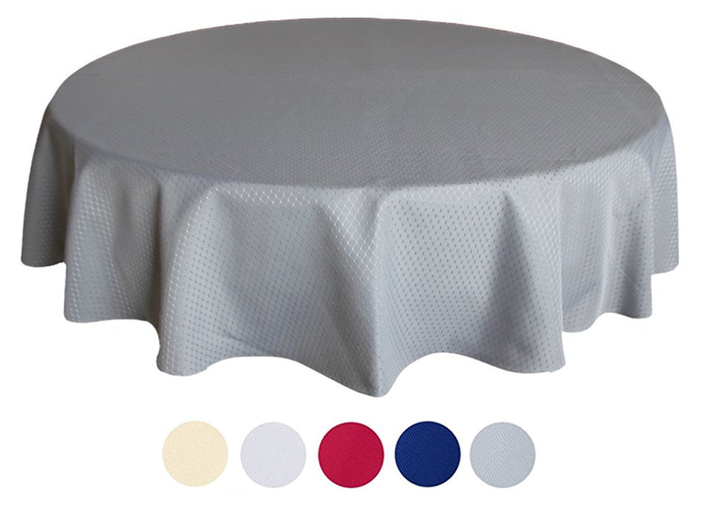 Tektrum 70 inch Round Elegant Waffle Weave Check Jacquard Tablecloth