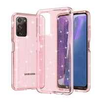 Glitter Clear Case for Samsung Galaxy A03s, Shining Sparkle Bling Military Grade Soft TPU Anti-Scratch Shockproof Cover Full Coverage Non-Yellowing Non-Slip Translucent Slim Lightweight Case,Pink