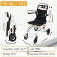 thumbnail image 2 of Fompes 13.66lbs Super Lightweight Transport Wheelchair Easy to Travel Locking Hand Brakes User-Friendly Folding Portable Wheel Chairs for Elderly Adults(up to 180lbs), 2 of 17