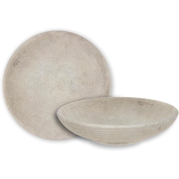 Distressed Light Gray Ceramic Decorative Bowl